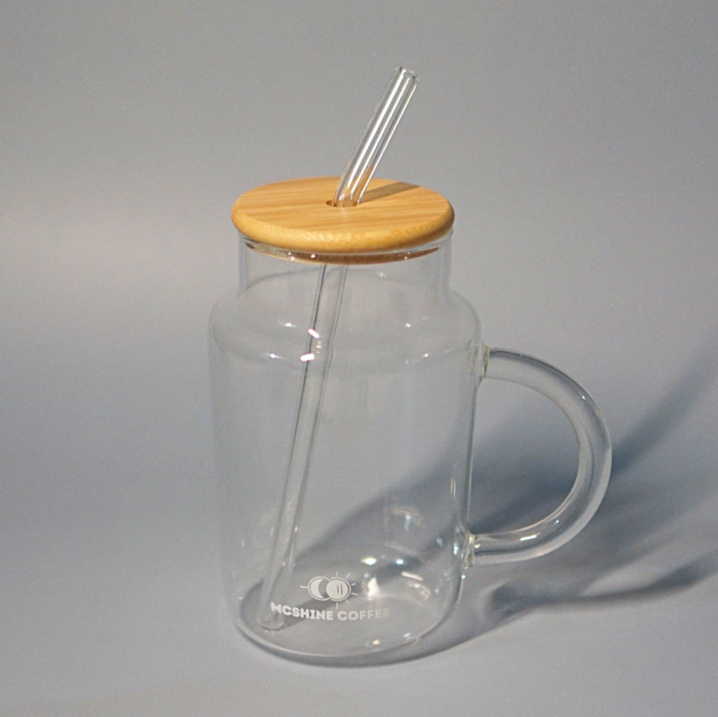 BOROSILICATE MUG WITH HANDLE AND BAMBOO LID