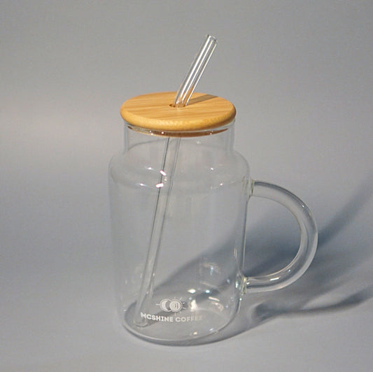 BOROSILICATE MUG WITH HANDLE AND BAMBOO LID